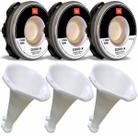 Kit 03 Driver JBL D200X 110W 8 Ohms som Trio e 03 Corneta Fiamon Boca Longa Branca Plástico lc1425