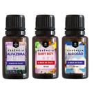 Kit 03 Essências Alfazema Baby Boy e Algodão 10ml - Aromaterapia Difusor e Aromatizador Elétrico