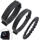 Kit 03 FÉ FORÇA e CORAGEM Preto Strap Plug Ajustável e Esferas