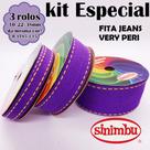 KIT 03 Fitas Jeans Very Peri Sinimbu 10MT R:1785/C15 (Larg:10/22/38mm)