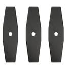 Kit 03 Lâminas Faca 2 Pontas Para Roçadeiras Toyama Branco Stihl FS 160 220 280 290 Universal
