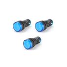 Kit 03 Lampada Sinaleiro Led 22mm AD16-22DS - 220V - Azul