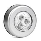 Kit 03 Lâmpadas Dentro De Led Adesiva Sem Fio Touch De Pilha De Segurança Portátil Para Armário