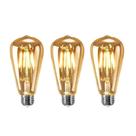 Kit 03 Lâmpadas ST64 4W Retrô decorativa Vintage Filamento de Carbono 127V - 220V