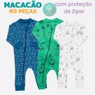Kit 03 Macacões Manga Longa Algodão Menino/Menina