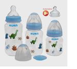 Kit 03 Mamadeira Big Natural Plus Achatado Estampado Kuka Azul