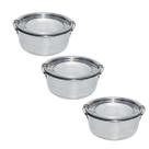 Kit 03 Marmitas de Alumínio Polido Nº 12 0,560 ML Kit 03 Marmitas de Alumínio Polido Nº 12 0,560 ML