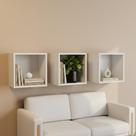 Kit 03 Nichos 25x25 Branco MDF Decoração Sala Quarto Cozinha Banheiro