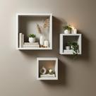 Kit 03 Nichos Branco MDF Variado Decoração Sala Quarto Cozinha Banheiro Escritório