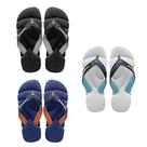 Kit 03 Pares De Chinelo Sandália Masculino Havainas Power De Borracha Macia Antiderrapante Com Tiras