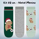 Kit 03 Pares de Meia Divertida Capivara Soquete Infantil - Menino e Menina -