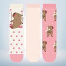 Kit 03 Pares de Meia Soquete Capivara Infantil e Adulto Feminina - Tamanho 23 a 39