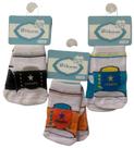Kit 03 Pares De Meias Bebê Rikam Tamanhos 17 A 20 Cores Sortidas