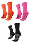 Kit 03 Pares Meia para Corrida HUPI Lisas Coloridas