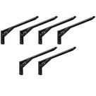 Kit 03 Pares Suporte Para Mesa Dobrável Retrátil 30 cm H02 Mão Francesa Preto - Lyam