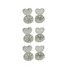 Kit 03 Pares Tarraxa Mágica Banhado Ródio Branco