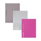 Kit 03 Pastas Grampo Trilho Plástica Oficio Cristal, Fume, Rosa ACP Classificadora Kit 03 Pastas Grampo Trilho Plástica Oficio Cristal, Fume, Rosa ACP Classificadora