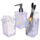 Kit 03 Pçs Organizador de Banheiro Glamour Transparente 014666 Plasútil