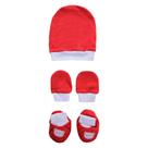 Kit 03 Peças Touca Luva Sapatinho Maternidade Bebê Suedine Algodão Toque Suave Chutinho Baby
