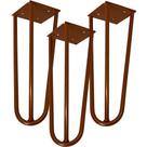 Kit 03 Pés de Ferro Aço Hairpin Legs 25 cm Bronze A01 Sofá Móveis Mesa - Inoviza