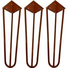 Kit 03 Pés de Ferro Aço Hairpin Legs 30 cm Bronze A01 Sofá Móveis Mesa - Inoviza