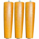 Kit 03 Pés Palito Madeira 15 cm Rosqueável P02 Móveis Poltrona Puff Mesa - Inoviza