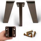 Kit 03 Pés Retrô 15cm em Plástico PVC com Parafusos Para Móveis em Geral Marrom