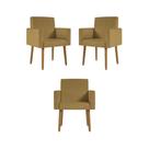 Kit 03 Poltronas Nina Decorativa Para Recepção Cor Capuccino