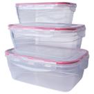Kit 03 Potes Plástico Herméticos 500/1000/1500ml Food Lock