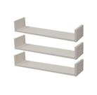Kit 03 Prateleiras U MDF Branco 60cm Livros Sala Cozinha Banheiro Decoração Quarto