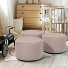 KIT 03 Puff Infantil Encantus Banqueta Multiuso Para Quarto Espaço Kids Sala pés antiumidade