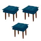 Kit 03 Puff Maria para Sala de TV e Estar Quarto Confortável Suede Azul Marinho MABE MAGAZINE Kit 03 Puff Maria para Sala de TV e Estar Quarto Confortável Suede Azul Marinho MABE MAGAZINE