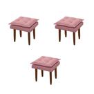 Kit 03 Puff Maria Para Sala De Tv E Estar Quarto Confortável Suede Rose Mabe Magazine