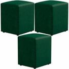 Kit 03 Puffs Quadrado L02 Facto Verde Kit 03 Puffs Quadrado L02 Facto Verde