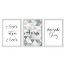 Kit 03 Quadros Decorativos "Frases Amor" 43x33 Cada - D'Rossi