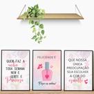 Kit 03 Quadros Decorativos Manicure e Beleza Salão, Estúdio ou Espaço Nails Com Moldura