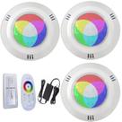 Kit 03 REFLETOR LED PISCINA HIPER LED 15W ABS RGB ROSCA