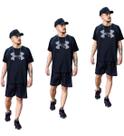 Kit 03 Shorts Masc Tactel Praia Verao Esportes Acad Ref 192