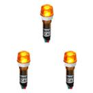 Kit 03 Sinaleiros Iluminado 9mm CCA-24Y LED 24Vcc / Vca Sibratec - Amarelo Kit 03 Sinaleiros Iluminado 9mm CCA-24Y LED 24Vcc / Vca Sibratec - Amarelo