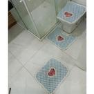 Kit 03 Tapete Xadrez para Banheiro Decorativo e Macio 50x40 de Algodão Piso Chão