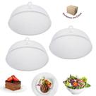 Kit 03 Tela Tampa Protetora de Alimentos Anti Moscas Metal Grande - Branco