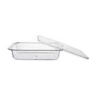 Kit 03 Travessa Retangular Cristal Transparente Tampa 17x27