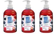 Kit 03 Und Sabonete Líquido Frutas Vermelhas Barbarex 500ml
