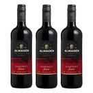Kit 03 Unidades Vinho Tinto Suave Miolo Almadén Garrafa 750ml