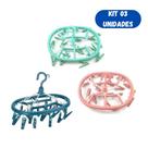 Kit 03 Varal Para Roupas Intimas Cueca Calcinha Meia 18 Prendedores Oval De Apartamento Lavanderia