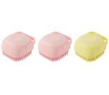 KIT 03UN Esponja De Silicone Para Banho De Pet Com Massageador E Dispenser Shampoo