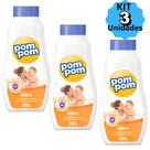 KIT 03X Talco Infantil Pom Pom 200Grs Previne Assaduras com Amido de Milho Bebê Baby