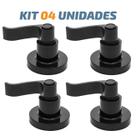 Kit 04 Acabamento C70 Curvo Preto Registro Pressão Deca