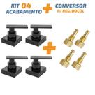 Kit 04 Acabamento C73 Preto Registro Pressão Docol