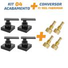 Kit 04 Acabamento C73 Preto Registro Pressão Fabrimar